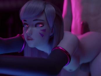 Overwatch детка DVa получает трах и кремпай (анимация)