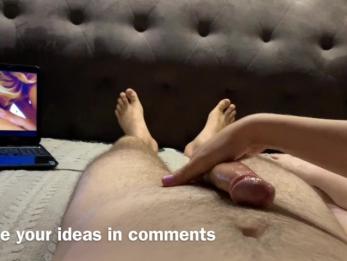 Горячее извивающееся удовольствие [12:40] и пытка после оргазма. Играет в петуха